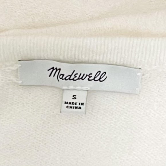Madewell White Open Front Alpaca Blend Soft Cardigan Sweater - Picture 7 of 9